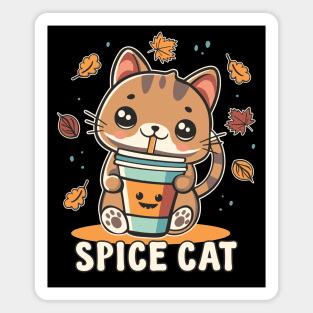 Pumpkin Spice Latte Cute Spice Cat Fall Magnet